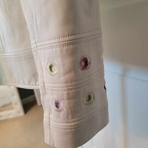 Terry Lewis White Lamb Leather Jacket - Picture 2 of 5